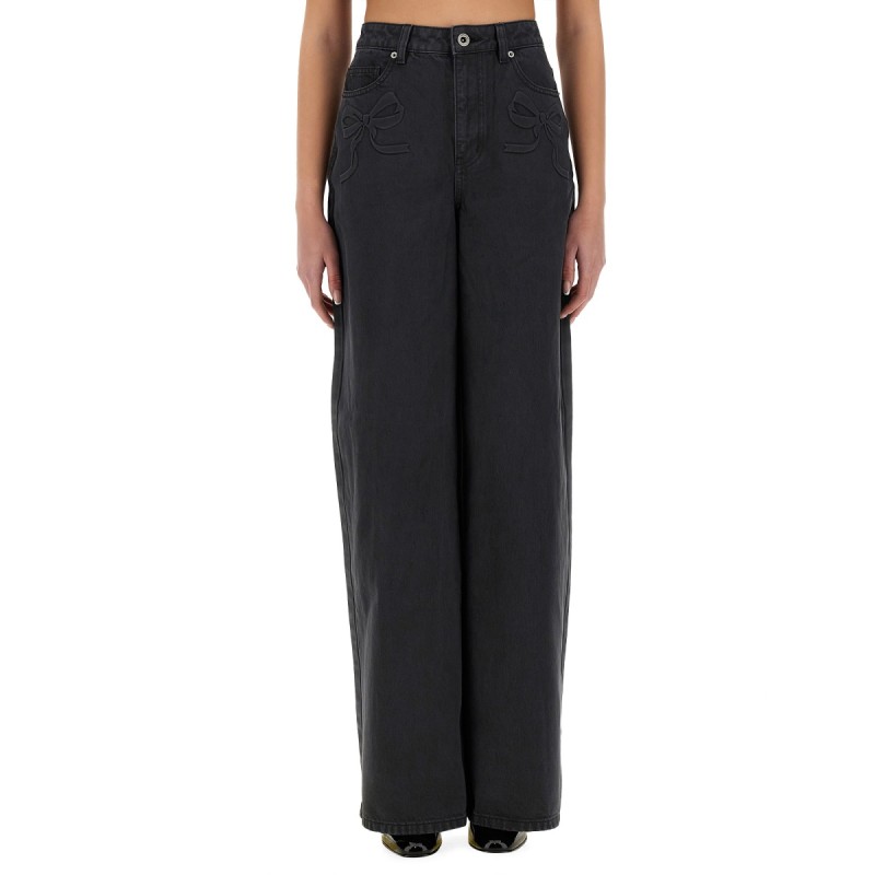 JEANS WITH BOW MOTIF