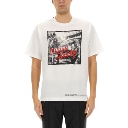 COTTON T-SHIRT WITH "ITALIAN HOLIDAY" PRINT