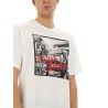 COTTON T-SHIRT WITH "ITALIAN HOLIDAY" PRINT