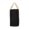 RAFFIA EFFECT FABRIC SMALL TOTE BAG