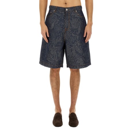 JACQUARD DENIM BERMUDA SHORTS
