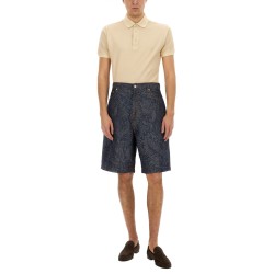 JACQUARD DENIM BERMUDA SHORTS