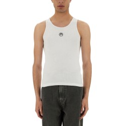 RIBBED TANK TOP WITH MOON LOGO