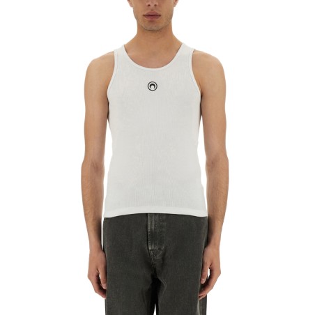 RIBBED TANK TOP WITH MOON LOGO
