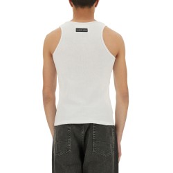 RIBBED TANK TOP WITH MOON LOGO