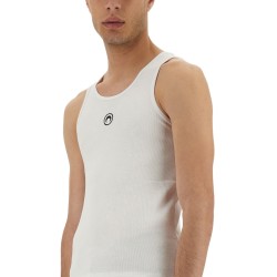 RIBBED TANK TOP WITH MOON LOGO