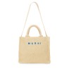 RAFFIA EFFECT FABRIC SMALL TOTE BAG
