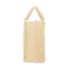 RAFFIA EFFECT FABRIC SMALL TOTE BAG