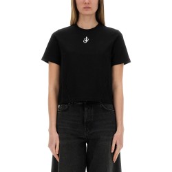 CROPPED T-SHIRT WITH "ANCHOR JWA" LOGO