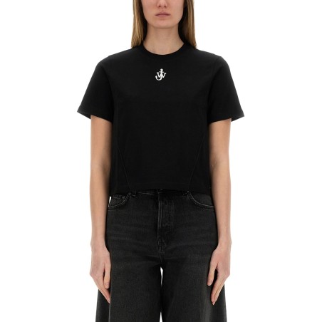 CROPPED T-SHIRT WITH "ANCHOR JWA" LOGO