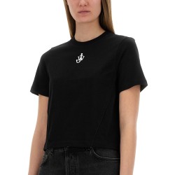 CROPPED T-SHIRT WITH "ANCHOR JWA" LOGO