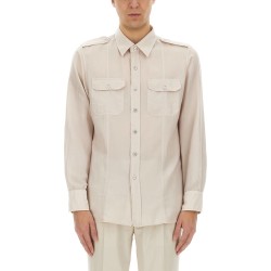 COTTON AND SILK MILITARY SHIRT