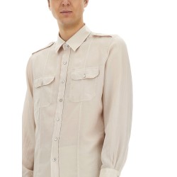 COTTON AND SILK MILITARY SHIRT