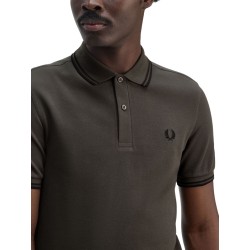 COTTON PIQUE POLO SHIRT WITH DOUBLE STRIPE