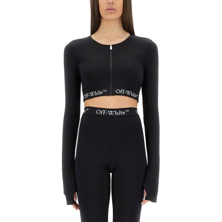 CROPPED TOP WITH LOGOED BAND