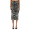 LEOPARD PRINT CHARMEUSE LONGUETTE SKIRT