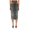 LEOPARD PRINT CHARMEUSE LONGUETTE SKIRT