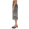 LEOPARD PRINT CHARMEUSE LONGUETTE SKIRT