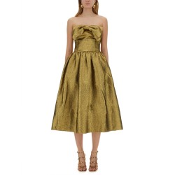 METALLIC JACQUARD MIDI DRESS