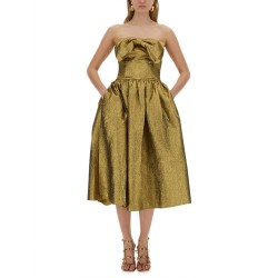 METALLIC JACQUARD MIDI DRESS