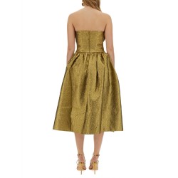 METALLIC JACQUARD MIDI DRESS