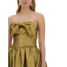 METALLIC JACQUARD MIDI DRESS