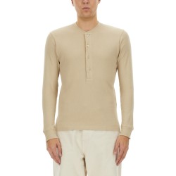 RIBBED "HENLEY" T-SHIRT