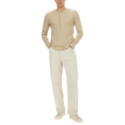 RIBBED "HENLEY" T-SHIRT