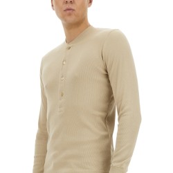 RIBBED "HENLEY" T-SHIRT
