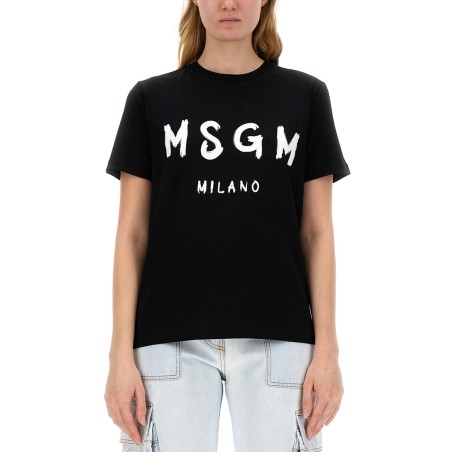 T-SHIRT WITH BRUSHED LOGO