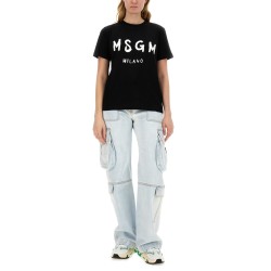 T-SHIRT WITH BRUSHED LOGO