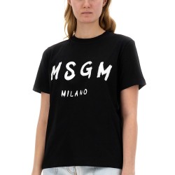 T-SHIRT WITH BRUSHED LOGO