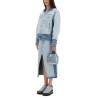 DENIM SKIRT WITH CONTRASTING PANEL
