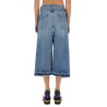 DENIM SKIRT WITH CONTRASTING PANEL