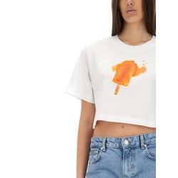 ICE-CREAM PRINT CROPPED T-SHIRT