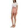 CROPPED JERSEY T-SHIRT WITH LACE INSERTS