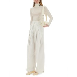 WIDE PANTS IN COTTON GABARDINE