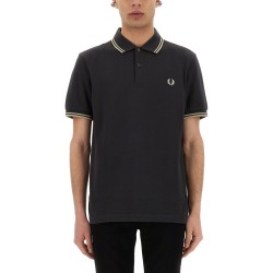 COTTON PIQUE POLO SHIRT WITH DOUBLE STRIPE