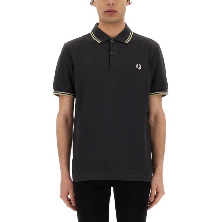 COTTON PIQUE POLO SHIRT WITH DOUBLE STRIPE