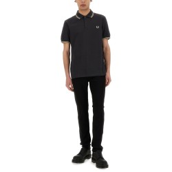COTTON PIQUE POLO SHIRT WITH DOUBLE STRIPE