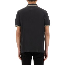 COTTON PIQUE POLO SHIRT WITH DOUBLE STRIPE