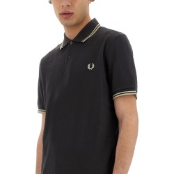 COTTON PIQUE POLO SHIRT WITH DOUBLE STRIPE