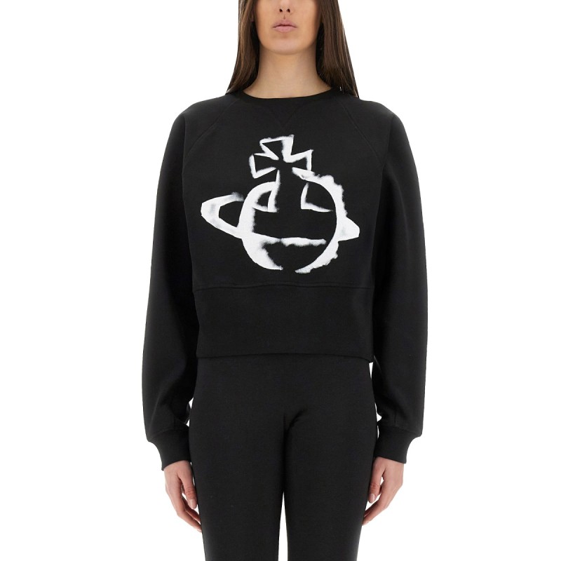 CROPPED SWEATSHIRT "STENCIL ORB"