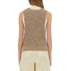 TRICOT VEST WITH SEQUINS
