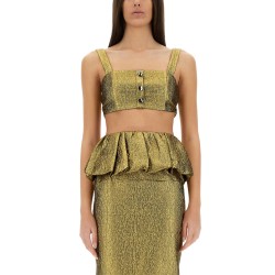 METALLIC JACQUARD CROP TOP
