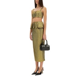 METALLIC JACQUARD CROP TOP