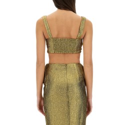 METALLIC JACQUARD CROP TOP