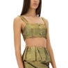 METALLIC JACQUARD CROP TOP