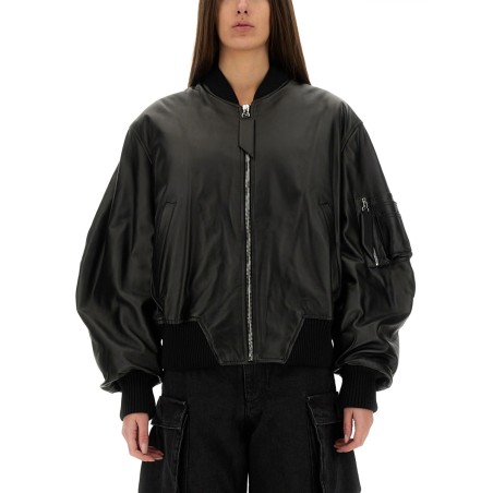 LEATHER BOMBER JACKET