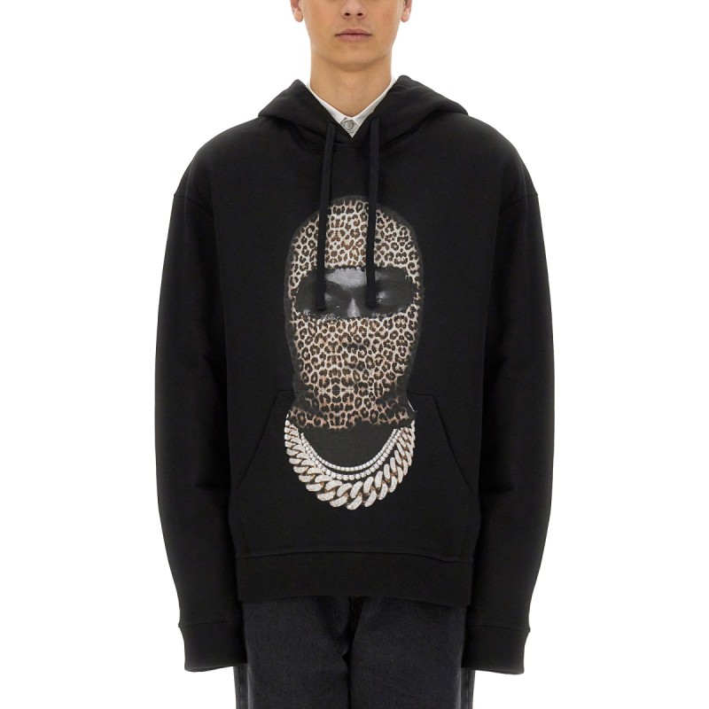 LEOPARD MASK PRINT SWEATSHIRT